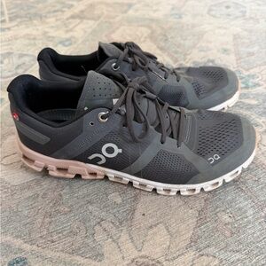 On Running Charcoal and Light Gray Athletic Shoes